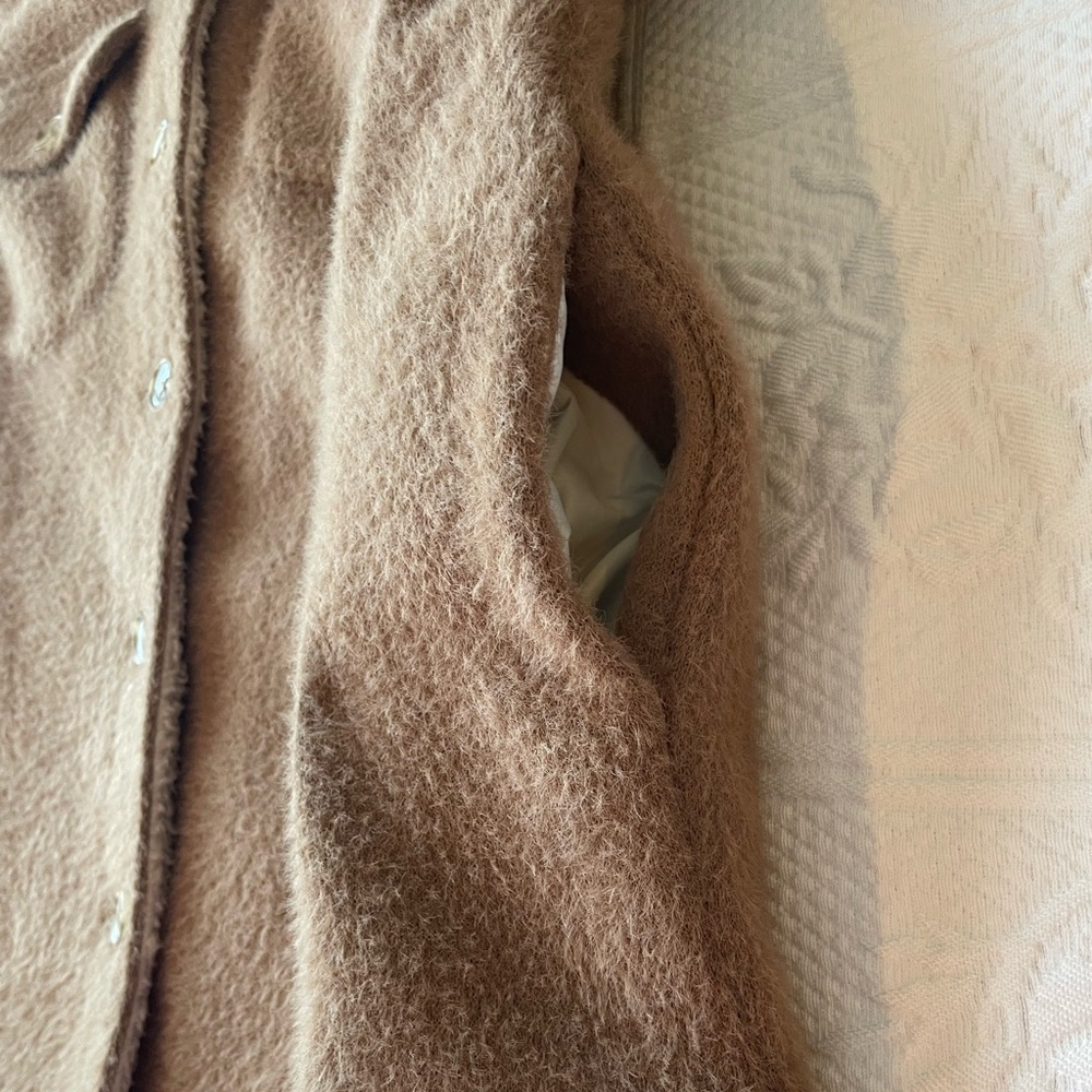 Z Supply Jordan Jacket Sweater Knit/Sherpa Campfire Tan/Brown/Cream XS - Picture 10 of 15